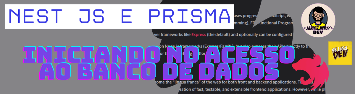 Prisma + NestJS: iniciando o acesso ao banco de dados